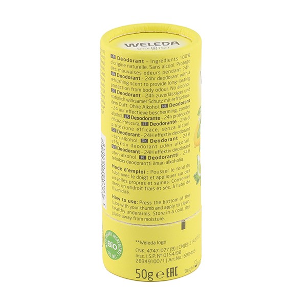 Weleda déodorant stick 24h bio Citrus bergamote
