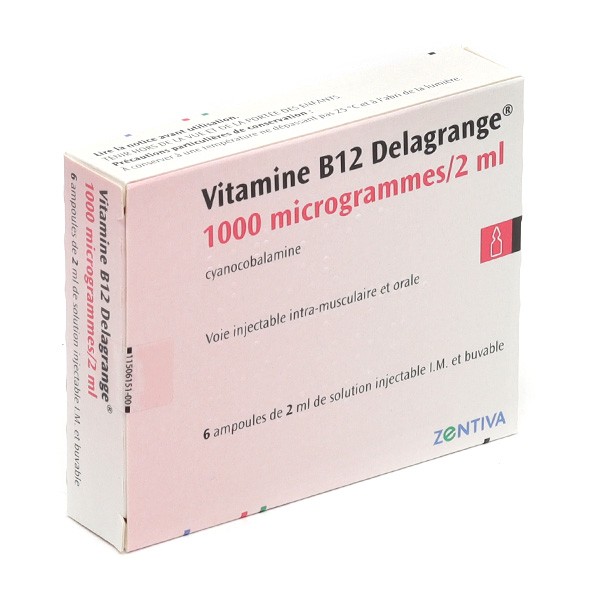 Vitamine B12 Delagrange 1000 µg/2 ml ampoules