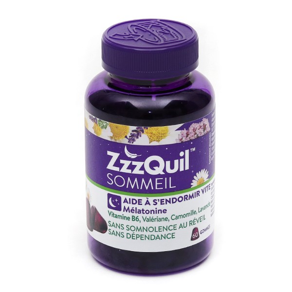 ZzzQuil sommeil gommes Mélatonine Insomnie Décalage horaire