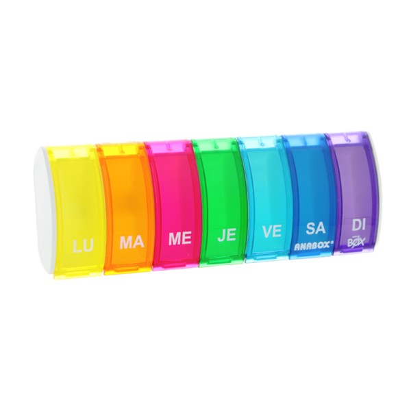 Anabox Box7 pilulier hebdomadaire multicolore
