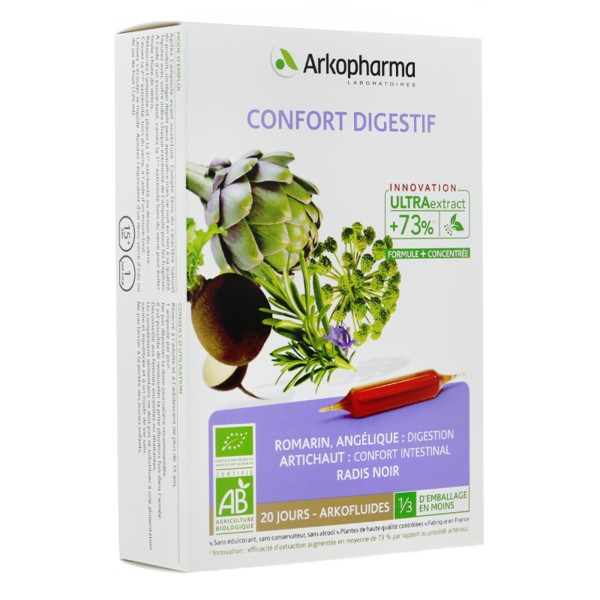 Arkofluides confort digestif bio ampoules