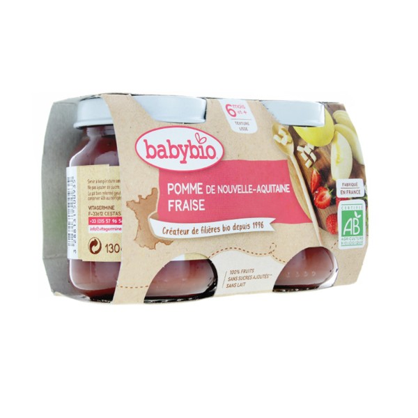 Babybio Petits Pots Pomme d'Aquitaine Fraise