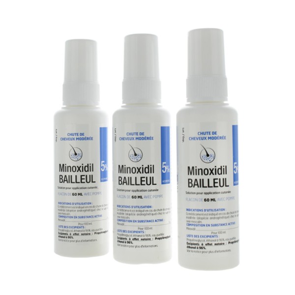 Minoxidil 5 % spray Bailleul - Chute de cheveux - Traitement Alopécie