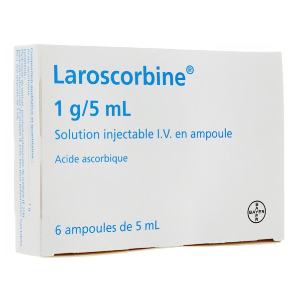 Laroscorbine 1 g/5 ml solution injectable IV ampoules