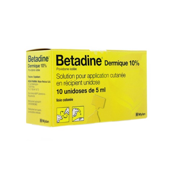 Betadine Dermique 10% solution unidoses