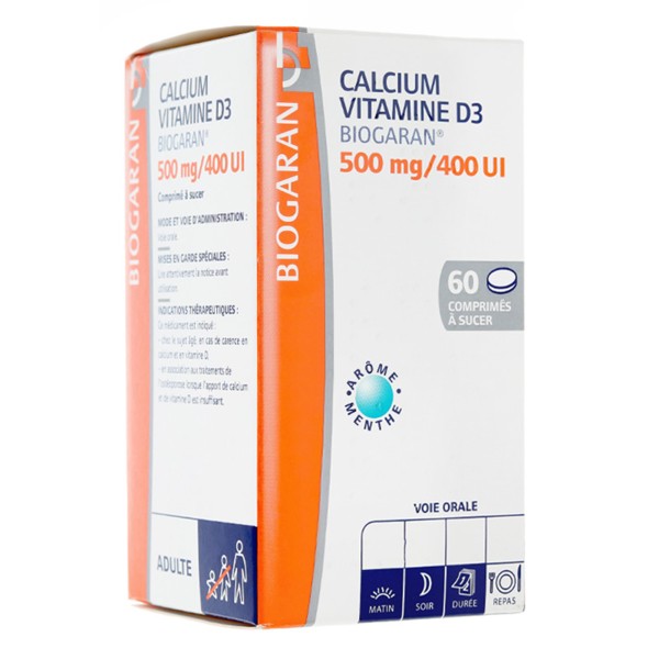 Calcium Vitamine D3 Biogaran comprimés à sucer