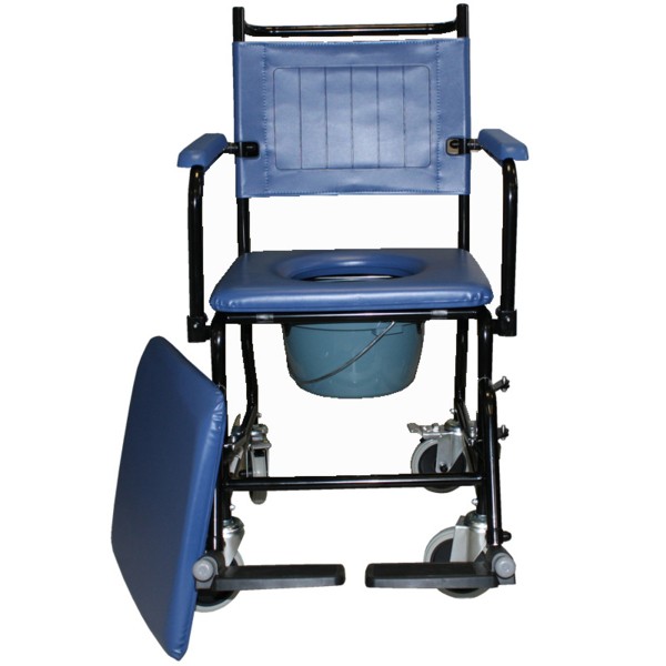 Chaise garde robe à roulettes Océan, accoudoirs rabattables WC médicalisé