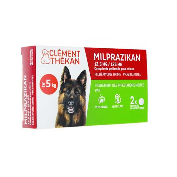 Clément Thékan Milprazikan 12,5 mg/125 mg pour chien comprimés
