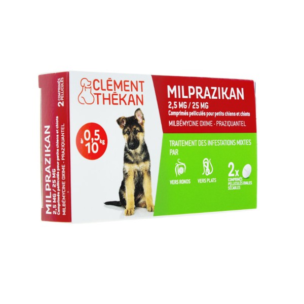 Clément Thékan Milprazikan 2,5 mg/25 mg pour chien comprimés