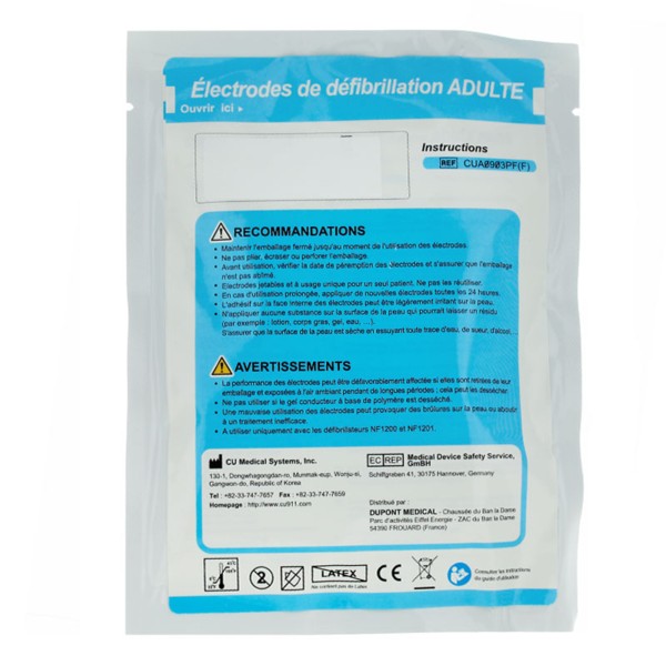 Electrodes de défibrillation adulte Défibrillateur Auto Def