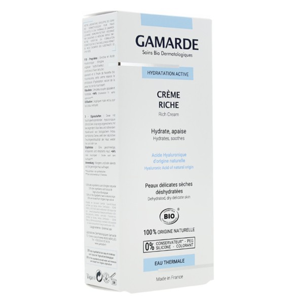 Gamarde Hydratation active Crème riche Bio
