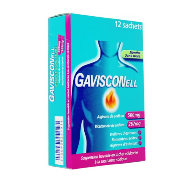 Gavisconell menthe sans sucre suspension buvable