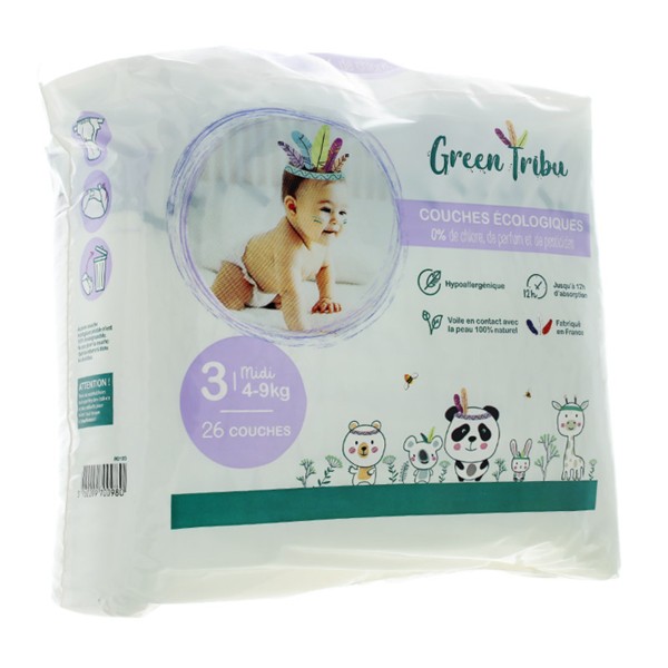 Couches bébé écologiques Green Tribu Confortable et hypoallergénique