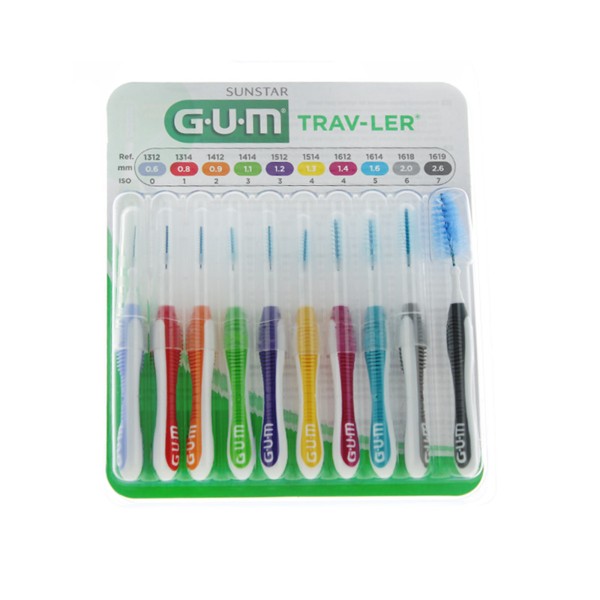 Gum Trav-Ler brossettes interdentaires de voyage x10