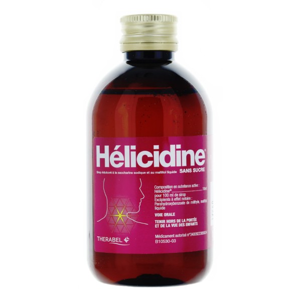 Hélicidine sirop pour la toux sèche sans sucre - Médicament antitussif