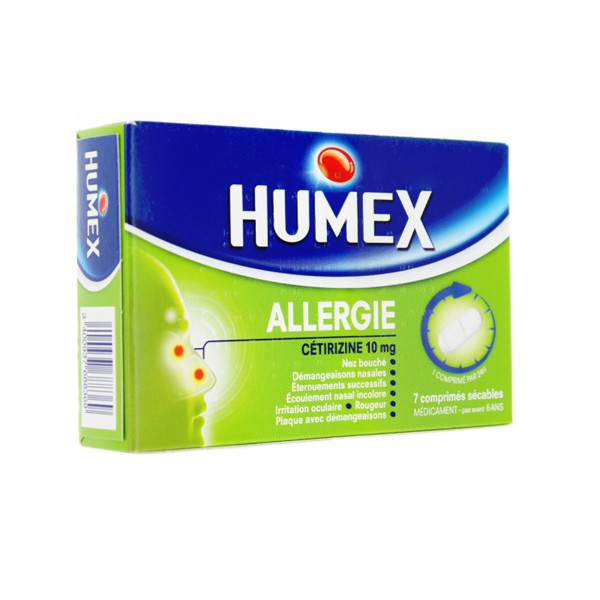 Humex Allergie Cétirizine 10 mg comprimés
