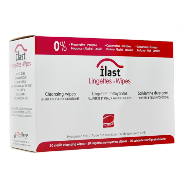 Ilast lingette nettoyante x20 Paupière et cils Blépharite