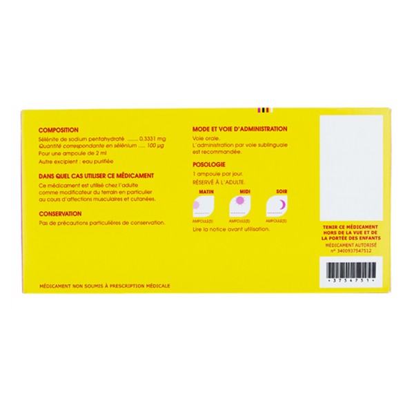 Oligosol Sélénium en solution buvable 28 ampoules Oligo élément