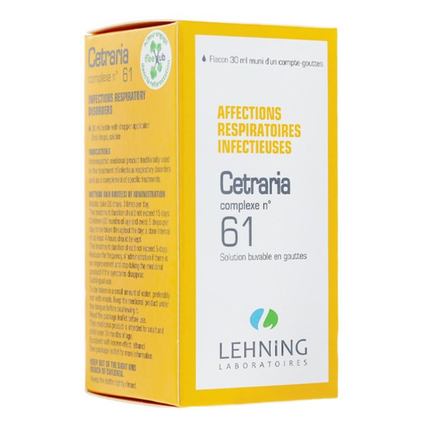 Lehning Cetraria Complexe n°61 solution buvable
