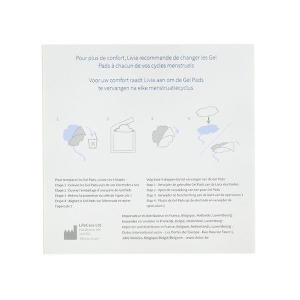 Livia Gel Pads 6 paires Recharge pour électrodes Douleur de règles