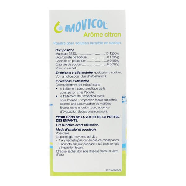 Movicol Arome Citron Boite De 20 Sachets Laxatif Constipation