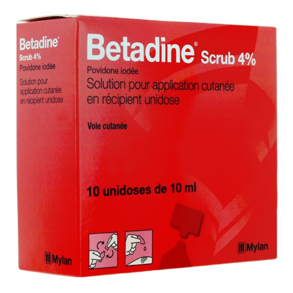 Betadine Scrub 4% solution moussante unidoses