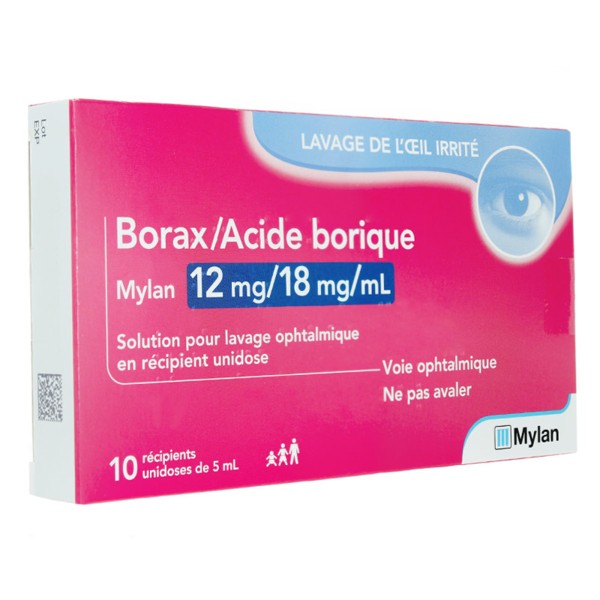 Borax / Acide borique Viatris Solution pour lavage ophtalmique unidose