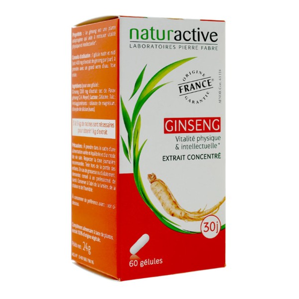 Ginseng gélules Naturactive Vitalité Lutter contre la fatigue
