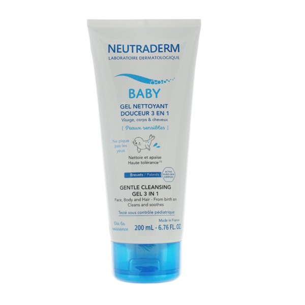 Neutraderm Baby Gel nettoyant douceur 3 en 1 Peaux sensibles bébés