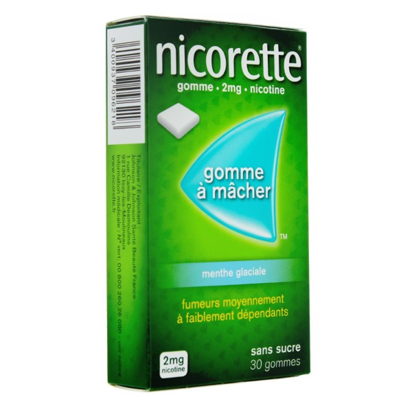 Nicorette 2 mg menthe glaciale gomme