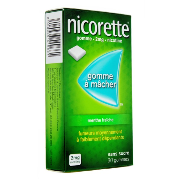 Nicorette 2 mg menthe fraîche gomme
