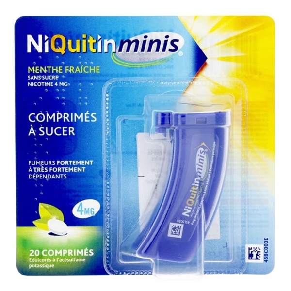 Niquitin Minis 4 mg menthe fraîche sans sucre