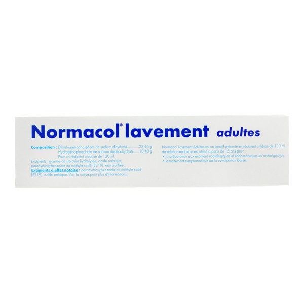Normacol Lavement Pour Adultes Solution Rectale Unidose 130ml
