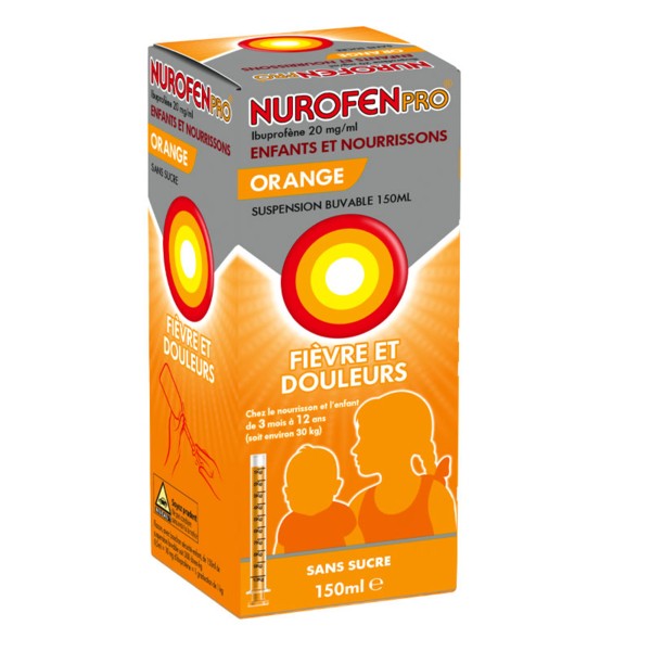 Nurofen Pro 20mg/ml sirop Ibuprofene Douleur et fièvre de l'enfant