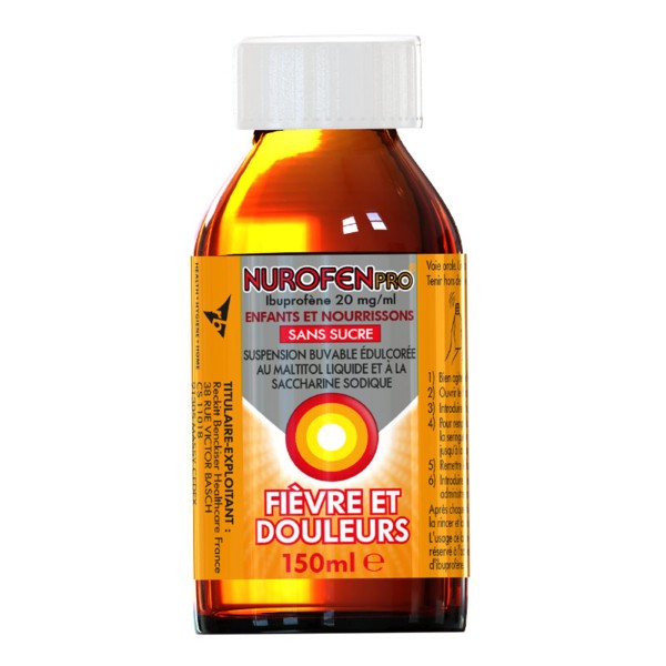 Nurofen Pro 20mg/ml sirop Ibuprofene Douleur et fièvre de l'enfant