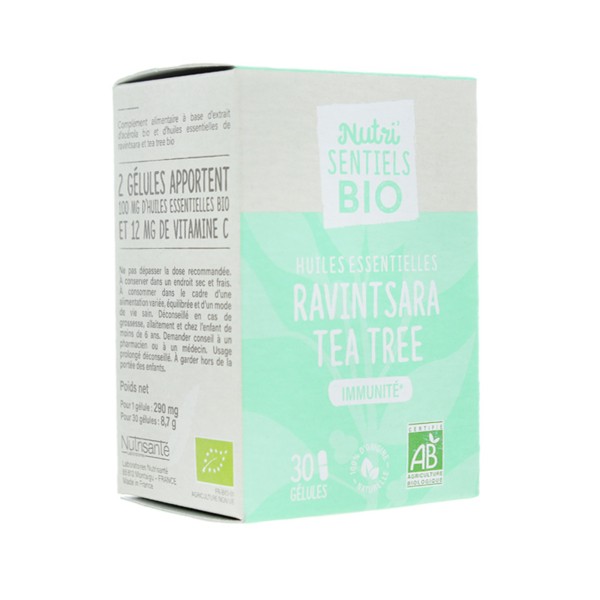 Nutri'sentiels Huiles essentielles de Ravintsara et Tea tree bio gélules