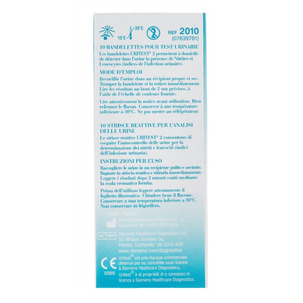 Uritest Test Urinaire 10 Bandelettes Cystite Infection Des Urines