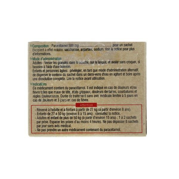 VJPharm Paracetamol vegan 500 mg VeggiePharm sachets Douleurs