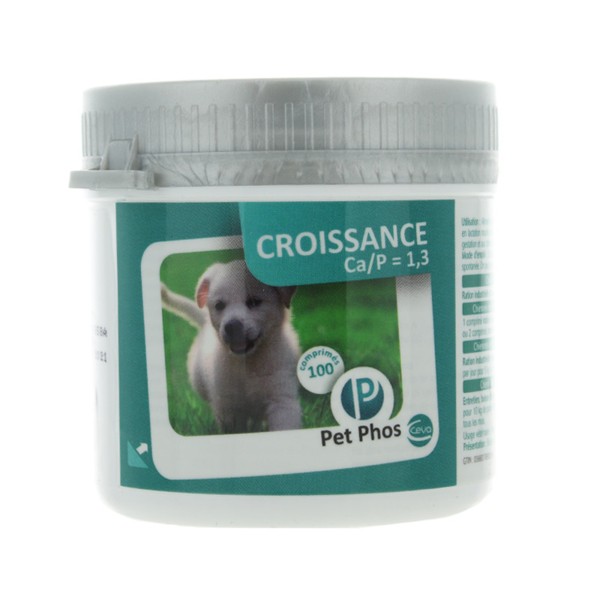 Pet Phos Croissance chien Ca/P : 1,3 en comprimés