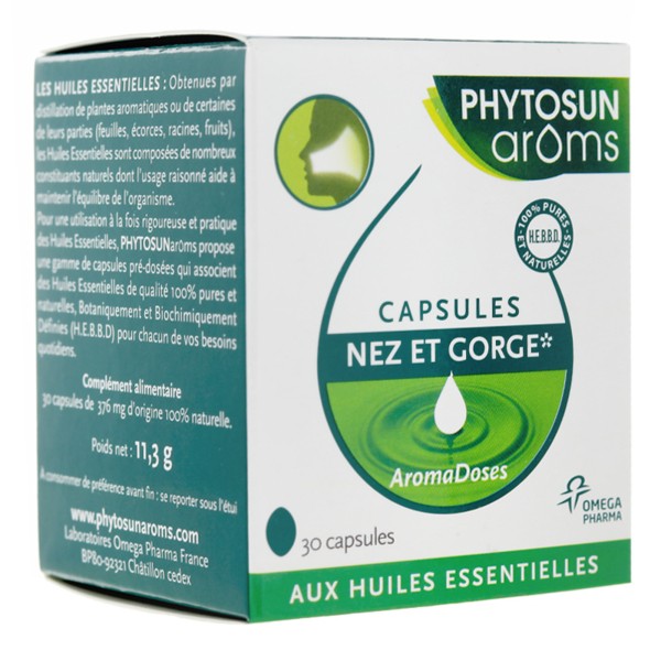 Phytosun Arôms Aromadoses nez et gorge capsules