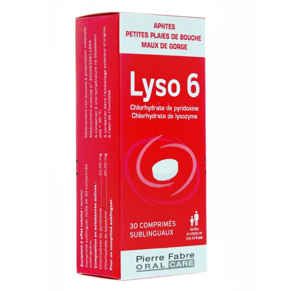 Lyso 6 aphtes comprimé à sucer