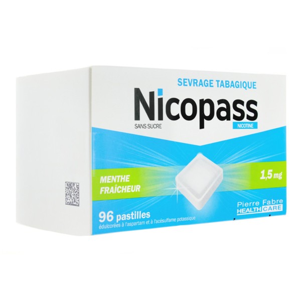 Nicopass 1,5mg menthe fraiche pastilles