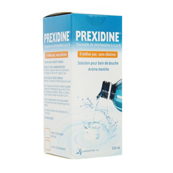 Prexidine 0,12 % bain de bouche