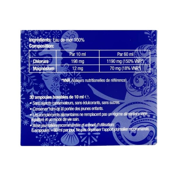 Ampoules Quinton Hypertonic Eau de mer Lutter contre la fatigue