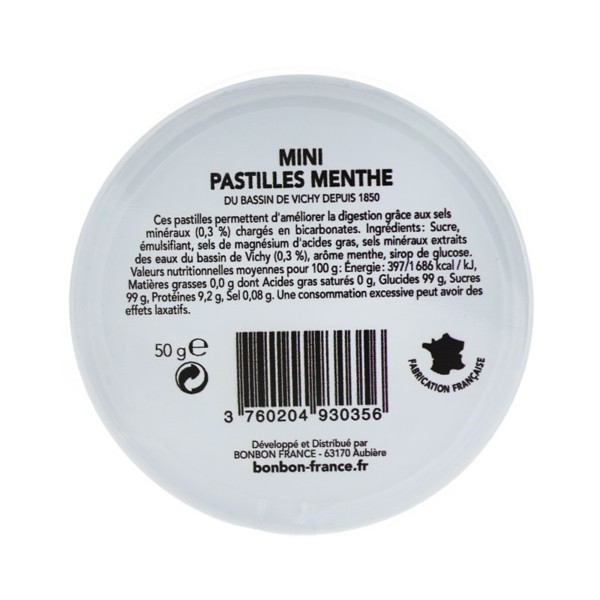 Pastilles Saint-Ange – Menthe Bio – Bonbon France