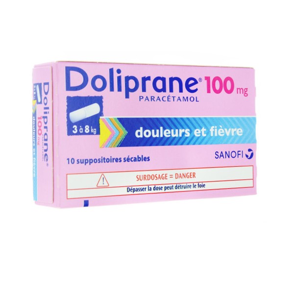 Doliprane 100 mg suppositoires bébé