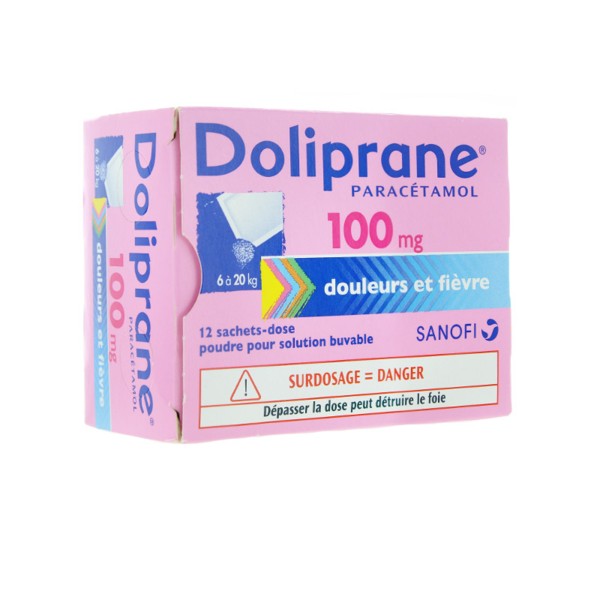 Doliprane 100 mg poudre sachets