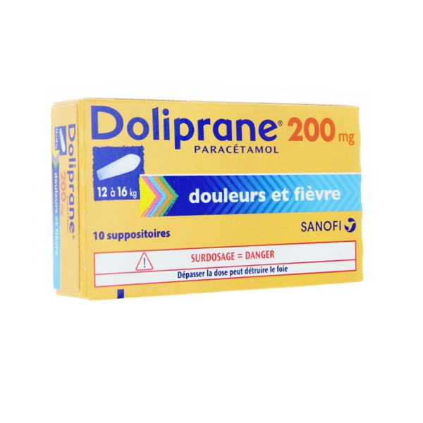 Doliprane 200 mg suppositoires