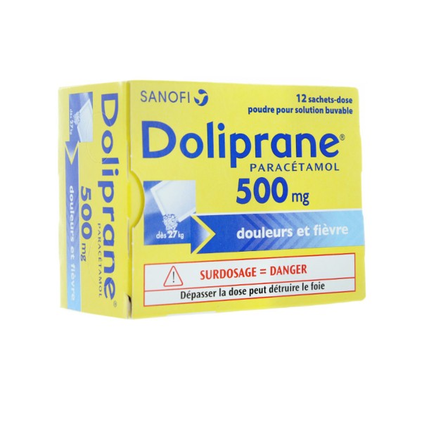 Doliprane 500 mg poudre sachets