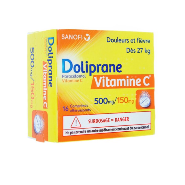 Doliprane vitamine C 500 mg/150 mg comprimés effervescents